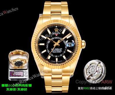 AR+ Factory Weighted Version Rolex SKY-DWELLER Black Face 904L Watch 42mm